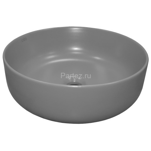 Раковина-чаша Creo Ceramique 400х400х140 накладная, круглая, керамика, серый матовый (PU4400SG)