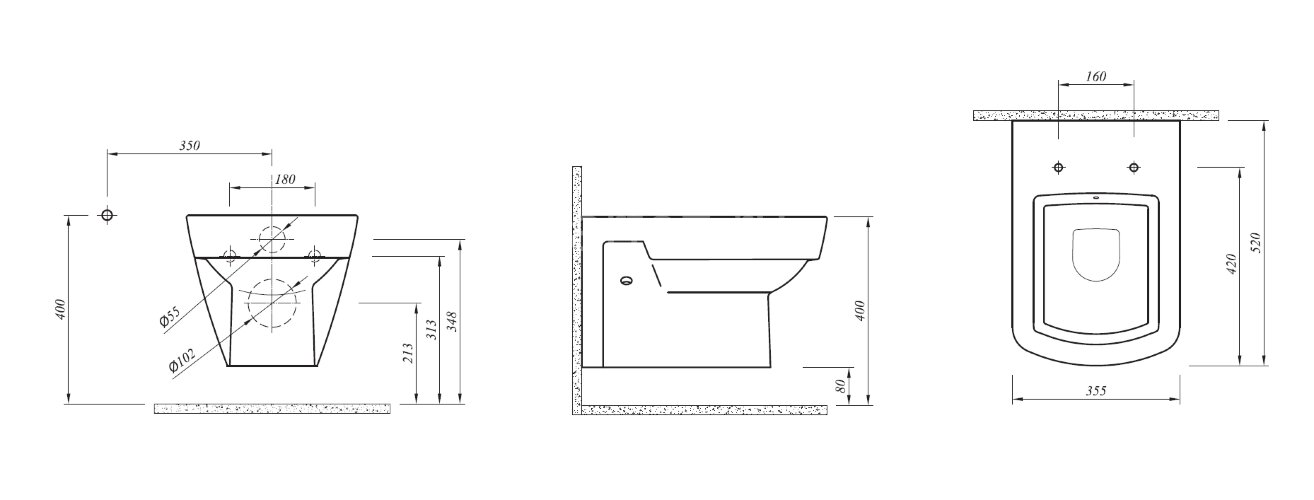 Унитаз подвесной KALE BASICS с сидением микролифт