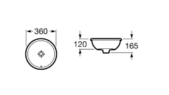 Раковина Roca FORO 360х165 мм врезная (сверху)