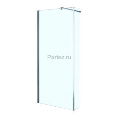 Душевая перегородка Loranto 100x195 Walk-in. Доп.створка 20см. Регулируемый кронштейн 80-100 Прозрачное стекло 6 мм. Профиль Хром (CS-L801 100)