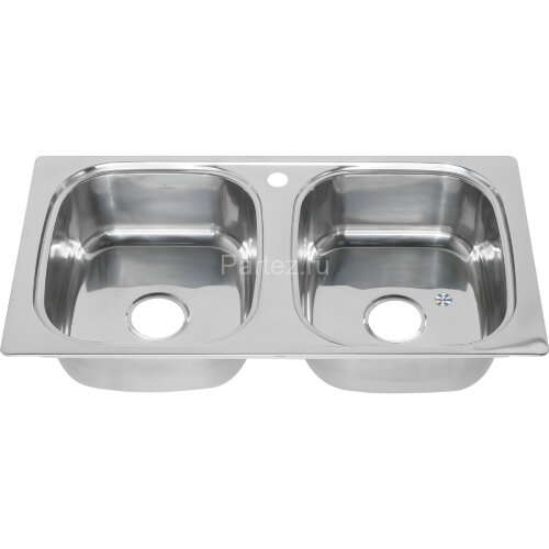 Мойка 8747S MELANA 0,6/180 2-я чаша врезная прямоугольная с сифоном (199 t *8)