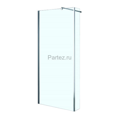 Душевая перегородка Loranto 140x195 Walk-in. Доп.створка 20см. Регулируемый кронштейн 80-100 Прозрачное стекло 6 мм. Профиль Хром (CS-L801 140)