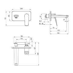 Смеситель Lemark Bronx LM3726MW для раковины встраиваемый