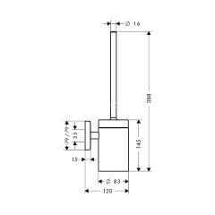 Ёрш для унитаза Hansgrohe PuraVida с держателем, хром (41505000)