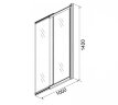 Шторка для ванны раздвижная Azario Merrit 100х140 цвет профиля серебро (AZ-NF6122 1000)