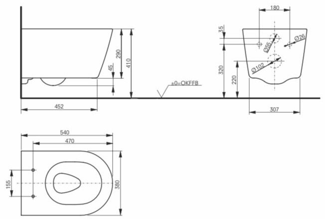 Унитаз подвесной ТОТО RP 380х540х335 с сиденьем RP WC seat микролифт (CW552RY+TC513Q)