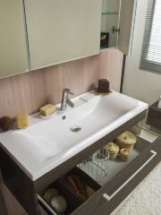 Тумба под раковину AQUATON Мадрид 120 М подвесная, белая (1A168701MA010)