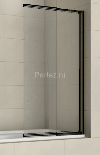 Шторка для ванны раздвижная Azario Merrit 100х140 цвет профиля черный (AZ-NF6122 1000 BLACK)