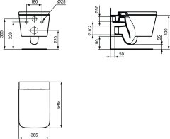 Промо-комплект BLEND CUBE 3 в 1, состоящий из подвесной унитаз, сиденье и инсталяции (M368601)