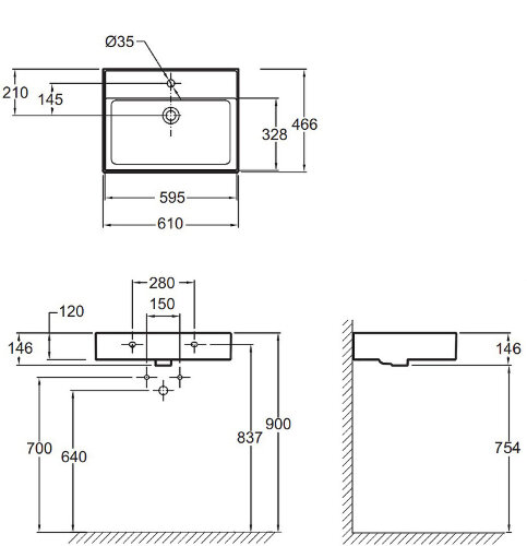 Раковина Jacob Delafon Vivienne 60 белая (EXBH112-00)