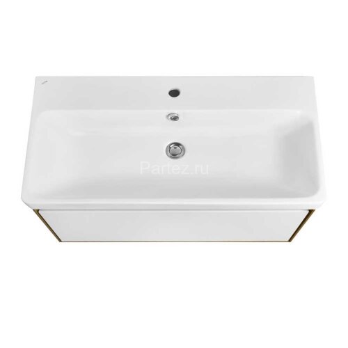 Тумба под раковину Aquaton Либерти 90 дуб эльвезия, белый глянец (1A279901LYC70)