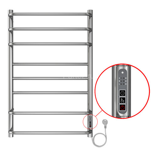 Полотенцесушитель электрический AZARIO MILAN 500/800 8 секций, диммер справа, хром (AZ90858)