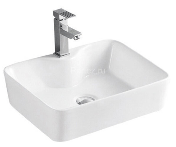 Раковина накладная Azario 480х370х130 прямоугольная, белый (AZ-2010)