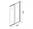 Шторка для ванны раздвижная Azario Merrit 80х140 цвет профиля серебро (AZ-NF6122 800)