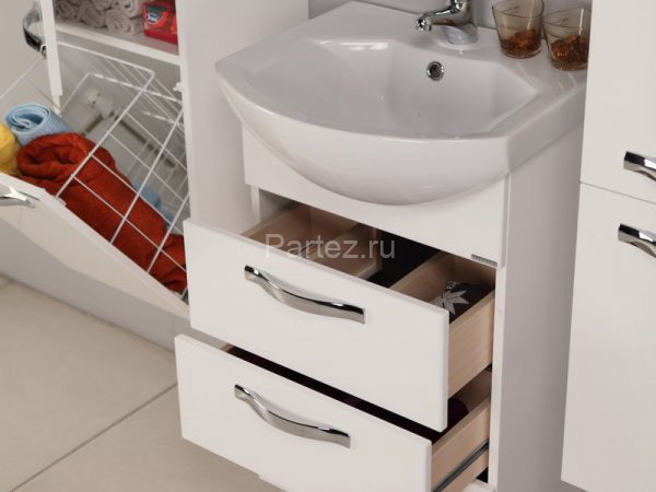 Тумба под раковину AQUATON Ария 50 М, подвесная, белая(1A140001AA010)