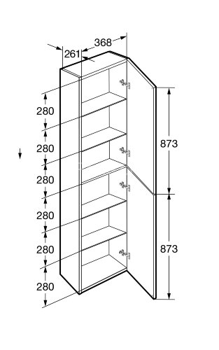 Шкаф - колонна Roca Ona 1750 подвесной, зеленый матовый (A857635513)