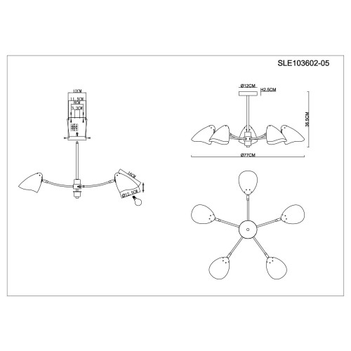 Потолочная люстра Evoluce SLE103602-05