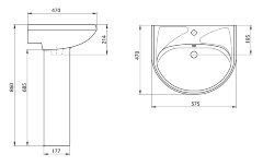 Пьедестал для раковины Santeri Вест белый (1.3601.8.S00.00B.0)