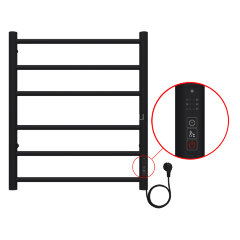 Полотенцесушитель электрический AZARIO PARMA 500/600 6 секций, диммер справа, черный (AZ10856B)