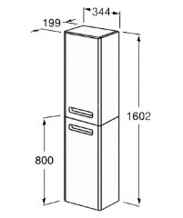 Шкаф-пенал Roca The Gap 35 L подвесной, глянцевый, левый, белый (ZRU9302884)