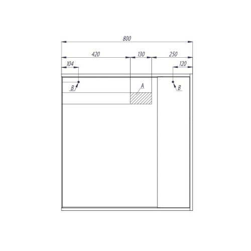 Зеркало-шкаф AQUATON Стоун 80 правая, Грецкий орех (1A228302SXC80)