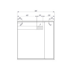 Зеркало-шкаф AQUATON Стоун 80 правая, Грецкий орех (1A228302SXC80)