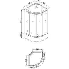 Душевая кабина Loranto 80x80x215 поддон 25 см, 4 мм прозрачное стекло с рисунком &quot;мозайка&quot; (CS-800-25ТМ/М)