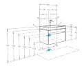 Тумба под раковину AQUATON Марти 70 подвесная, Белый/Дуб Эндгрейн (1A267501MY010)
