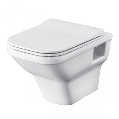 Пэк Santek Лайн подвесная чаша rimless + инсталляция + сиденье Slim, SoftClose + панель смыва хром (