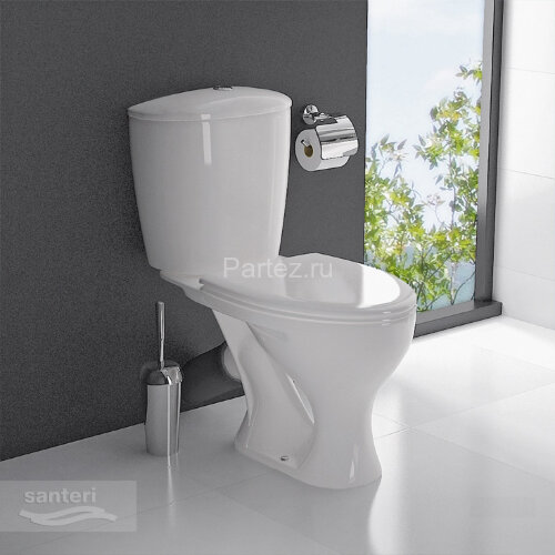 Унитаз-компакт Santeri Versia напольный, с сиденьем (1.P403.3.S00.00B.F)