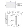 Комплект тумба Azario Ника 60 600х475х560 подвесная, с раковиной Tempo 60 (CS00091367)