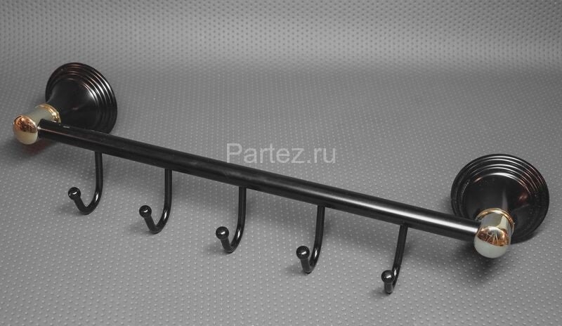 Крючок Fixsen Luksor, Черный/Золото (FX-71605-5B)