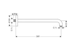 27413000 Держатель душа 389 мм, ½’, хром