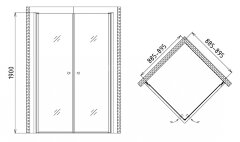 Душевой уголок Gemy New Rockcoco S03172C