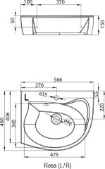 Раковина Ravak ROSA, белая (XJ2P1100000)