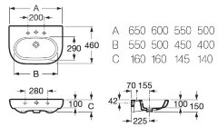 Z Раковина N - MERIDIAN 550 x 460 см б/пьед.