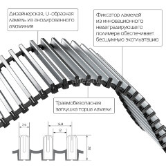 Конвектор внутрипольный Royal Thermo ATRIUM-90/250/1400-DG-U-NA