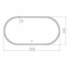 Зеркало AZARIO Виола 600х1200 c подсветкой и диммером, сенсорный выключатель (ФР-00001528)