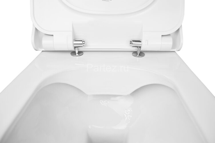 Унитаз подвесной Seramiksan Ocean plus 360х520х350 безободковый, с тонким сиденьем микролифт, белый 