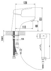 Смеситель для умывальника с гиг./душем Lemark Luna LM4116С
