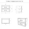 Комплект тумба Итана Pino 75 (744х474х640) подвесная, с раковиной Alisa 75, керамик (CS00090017)
