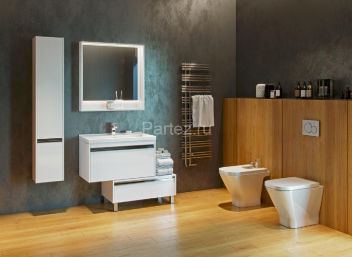 Тумба под раковину AQUATON Капри 80 подвесная, белая (1A230201KP010)