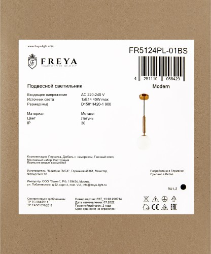 Подвесной светильник Freya FR5124PL-01BS