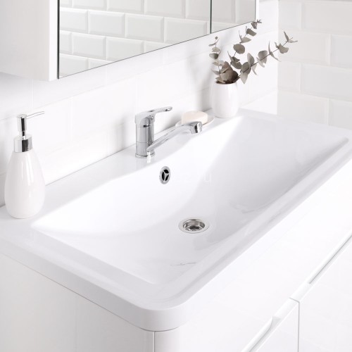 Комплект тумба Итана Roberto 80 (795х455х850) напольная, с раковиной Adel 80, белый глянец (295461)