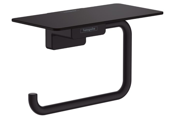 Держатель туалетной бумаги с полкой Hansgrohe AddStoris, матовый черный (41772670)