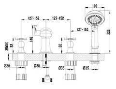 Смеситель Lemark Benefit LM2541C на борт ванны