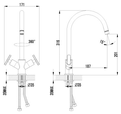Смеситель для кухни Lemark Plus Trend LM1805C