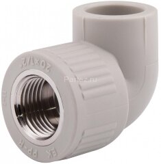 Угол комбинированный PPR-ВР D25х1/2&quot; Ekoplastik
