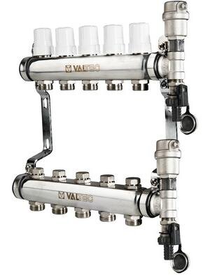 Коллекторная группа НЕРЖ. в сборе 1"х8х3/4"ЕК VALTEC