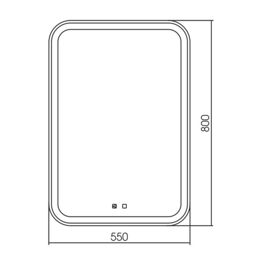 Зеркало AZARIO Мальта-VOICE 550х800 голосовое управление, подогрев, сенсорный выключатель с функцией